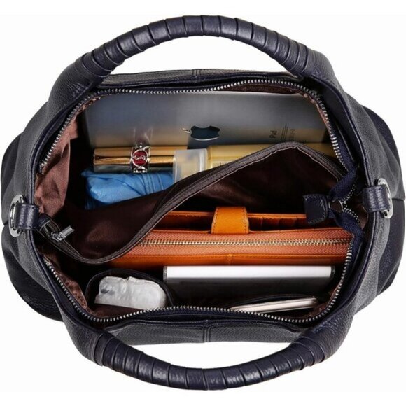 🆕Women Navy Blue Genuine Leather Shoulder Bags Purses Satchel Designer Handbag - Picture 6 of 8